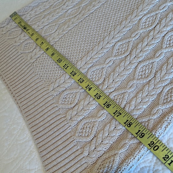 Jeanne Pierre Cotton Cable Sweater Women’s Large  Natural Lightweight Fisherman - Picture 9 of 17